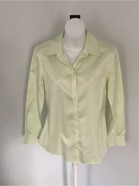 Banana Republic Lime Green Fitted Pinstripe Button-Down Shirt Sz. S